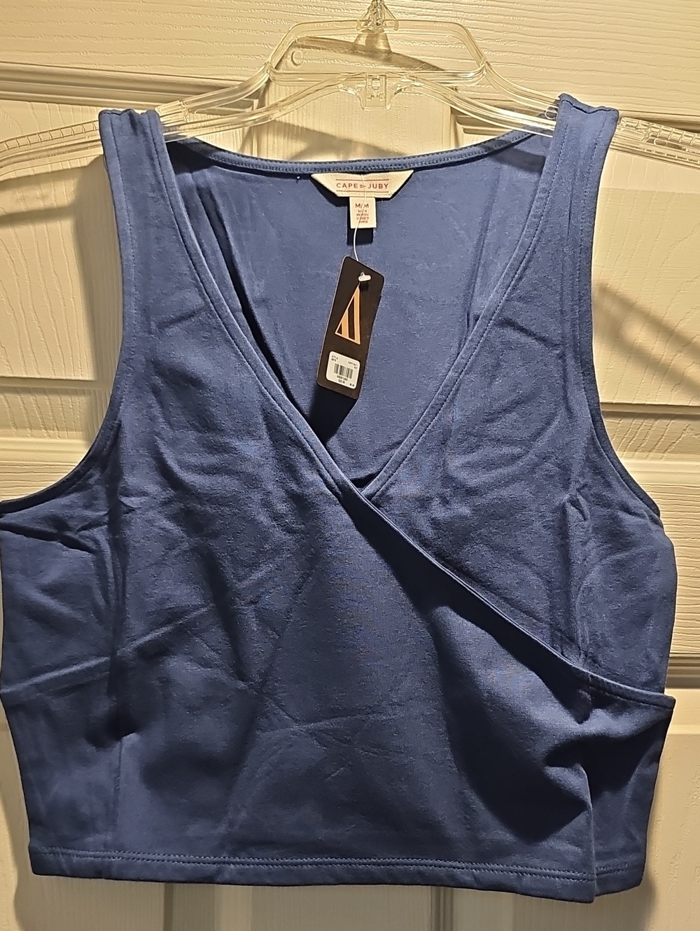 Cape Juby Deep Blue Wrap Crop Tank